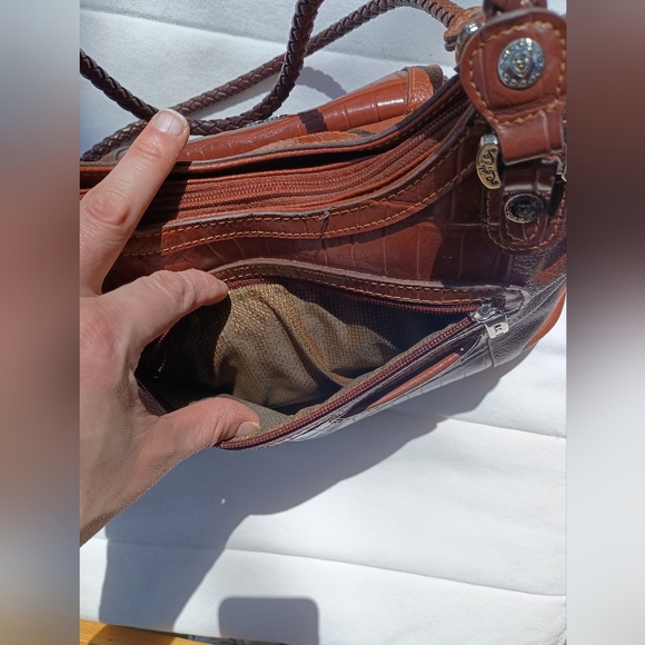 Vintage MC Marc Chantal Brown Leather Shoulder Tote Bag - Picture 4 of 7